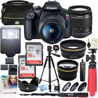Canon EOS Rebel T7 DSLR Camera with EF-S 18-55mm f/3.5-5.6 is II Lens Plus Double Battery Tripod Cleaning Kit and Deco Gear Deluxe Case Accessory Bundle