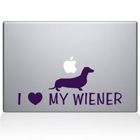 The Decal Guru I Love My Wiener Decal Vinyl Sticker, 13" MacBook Pro (2015 & Older Models), Lavender (1448-MAC-13P-LAV)