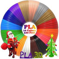 3D Pen/3D Printer Filament(16 Colors, 320 Feet) Bonus 250 Stencils eBooks - Dikale 3D Pen Filament 1.75mm PLA for Tecboss Nulaxy etc(Does Not Fit 3Doodler)...