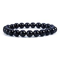 Cherry Tree Collection Gemstone Beaded Stretch Bracelet 8mm Round Beads | Large (Black Agate)