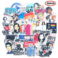 50pcs Grey's Anatomy TV Show Fans Stickers-Funny Waterproof Vinyl Stickers for Laptops, Hydro Flasks,Water Bottles,Computers,Phone,Skateboard