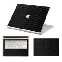 MasiBloom 3 in 1 Body Protector Sticker Decal Full Protective Laptop Cover Skin for 13.5" 13 Inch Microsoft Surface Book (2015 Released) (for 13.5" Surface Book, Decal- Carbonfibre Black)