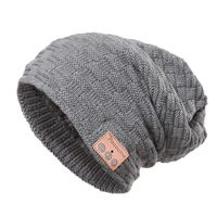 Pococina Upgraded 4.2 Bluetooth Beanie Music Hat Winter Knit Hat Cap Wireless Headphone Musical Speaker Beanie Hat as Christmas Birthday Gifts for Men Women Teen Girls Boys, Built-in Mic - 028 Gray