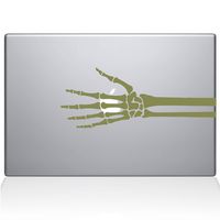 The Decal Guru 2086-MAC-12M-G Skeleton Hand X-ray Decal Vinyl Sticker, Gold, 12" MacBook