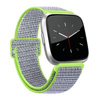 AK Bands Compatible with Fitbit Versa, Soft Replacement Wristband Sport Loop with Fastener Adjustable Closure for Fitbit Versa Lite Women Men (08 Bright Yellow, 5.5" - 9.4")