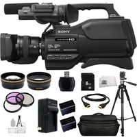 Sony HXR-MC2500E HXRMC2500E Shoulder Mount AVCHD Camcorder with 3-Inch LCD (Black) (PAL) + Huge SSE Accessories Bundle Including .43x Wide Angle Lens, 2.2X Telephoto Lens + More