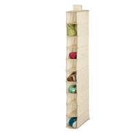 Honey-Can-Do SFT-01254 10-Shelf Hanging Shoe Organizer, Natura, Natural