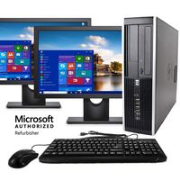 HP Desktop Computer, Intel Core i5 3.1GHz, 8GB RAM, 512G SSD, Keyboard & Mouse, Wi-Fi, Dual 19in LCD Monitors (Brands Vary), DVD-ROM, Windows 10(Renewed)