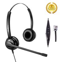 Telephone Headset Office Landline Phone Headset Call Center Headphone Wired RJ9 Headsets with Noise Cancelling Microphone for Avaya Nortel