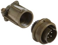Amphenol Industrial MS3106E14S-2P Circular Connector Pin, Environmental Resisting, Threaded Coupling, Solder Termination, Straight Plug, 14S-2 Insert Arrangement, 14S Shell Size, 4 Contacts