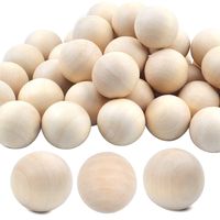 Natural Wooden Balls, 50 Pieces Unfinished Round Wood Mini Wood Craft Balls for DIY Jewelry Making Art Design - 25mm Diameter