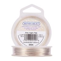 BENECREAT 22-Gauge Tarnish Resistant Silver Coil Wire, 66-Feet/22-Yard
