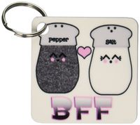 3dRose Cute Kawaii Salt and Pepper Bff - Key Chains, 2.25 x 4.5 inches, set of 2 (kc_102726_1)