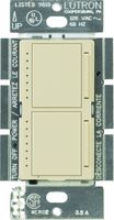 Lutron Maestro Dual Dimmer Switch for Incandescent and Halogen Bulbs, 300-Watt, Single-Pole, MA-L3L3-AL, Almond