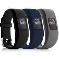 iBREK for Garmin Vivofit 3/jr/jr 2 Bands, Adjustable Replacement Wristbands with Watch Buckle for Kids Women Men(No Tracker)(3 Pack:Black&Navy&Gray, Regular Fit(6.0-9.0 in))