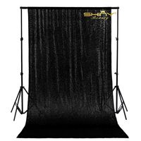 Sequin Curtains 2 Panels 4FTx10FT Glitter Backdrop Curtain Black Sequin Backdrop for Photo Booth-191011E