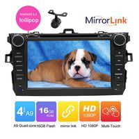 for Toyota Corolla 2007-2013 in Dash Car Multimedia GPS Navigation System Android 5.1 Lollipop Car DVD Player car Stereo headunit Bluetooth SD/AUX/USB/WiFi Mirror Link quda core CPU 1g ram+16g ROM