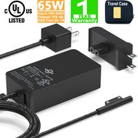 Surface Pro Surface Laptop Charger [UL Listed] 65W 15V 4A Power Adapter Charger for Microsoft Surface Pro 7 Pro X Pro 6 Pro 4 Pro 3 Pro 5 Surface Laptop 1/2/3 Surface Go Surface Book 2 and Travel Case