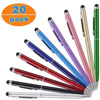 anngrowy Stylus Pens for Touch Screens 20pcs 2 in 1 Stylus Pen for iPad Universal Capacitive Stylist Ballpoint Pens Stylus for iPhone Tablets Laptops Kindle Samsung
