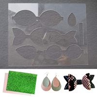 SHUANGART Reusable Bows Earrings Making Template Cutting Stencil for DIY Cards Scrapbook Photo Album Bow Ties, Add 2 pcs A5 Size Faux Leather Sheets for Free(Random Colors)