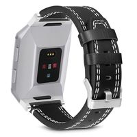 SKYLET Comaptible with Fitbit Ionic Bands, Classic Genuine Leather Replacement Straps Compatible with Fitbit Ionic Smart Watch Wristbands[Black]