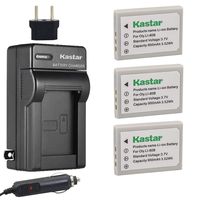 Kastar Battery (3-Pack) and Charger Kit for Olympus Li-80B and Konica Minolta NP-900 Work with Olympus T-100,t-110,x-36 and Konica Minolta DiMAGE E40, E50, KYOCERA EZ4033 etc. Cameras