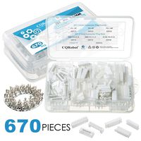 670 Pieces 2.0mm JST-PH JST Connector Kit. 2.0mm Pitch Female Pin Header, JST PH - 8/9 / 10 Pin Housing JST Adapter Cable Connector Socket Male and Female, Crimp DIP Kit.