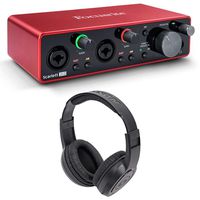 Focusrite SCARLETT 2I2 3rd Gen 192KHz USB Audio Interface+Samson Headphones