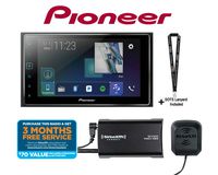 Pioneer MVH-1400NEX Digital Multimedia Video Receiver with 6.2" Capacitive Touchscreen Display, Apple CarPlay, Built-in Bluetooth, SiriusXM SXV300KV1 Tuner Included & a SOTS Lanyard