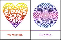 Quiplip EM02066PCK Sacred Geometry Greeting Cards"Loved, All is Well", 6-pack