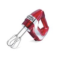Hamilton Beach Professional 5-Speed Electric Hand Mixer with Snap-On Storage Case, QuickBurst, Stainless Steel Twisted Wire Beaters and Whisk, Red and Chrome (62653)