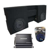 Compatible with 2005-2015 Toyota Tacoma Double Cab Truck Kicker CompVT CVT10 Dual 10" Sub Box Enclosure & CXA600.1 (Renewed)