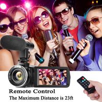 Video Camera Camcorder, Vlogging Camera Full HD 1080P 30FPS 16X Digital Zoom WiFi Camcorder with Microphone 3.00 Rotatable Touch Screen