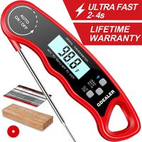 GDEALER DT09 Waterproof Digital Instant Read Meat Thermometer with 4.6" Folding Probe Calibration Function for Cooking Food Candy, BBQ Grill, Smokers