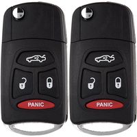 ECCPP Replacement fit for Uncut Keyless Entry Remote Control Car Key Fob Shell Case Dodge Jeep Chrysler Series KOBDT04A (Pack of 2)