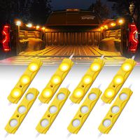 Xprite Led Rock Light for Bed Truck, 24 LEDs Cargo Truck Pickup Bed, Under Car, Foot Wells, Rail Lights, Side Marker LED Rock Lighting Kit w/Switch Yellow - 8 PCs