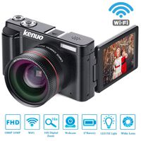 KENUO Digital Camera Vlogging Camcorder Recorder FHD 1080P 30FPS YouTube Video Camera with Wide Angle Lens MAX 24.0MP 3.0 Inch 180°Rotation Flip Screen 16X Digital Zoom Webcam Camera