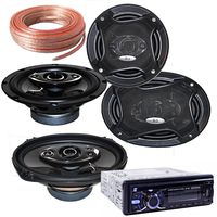 Package SOUNDXTREME ST-926 Media CD Receiver + K7 / 4 Speakers - Pair of K65.4 6.5-INCHS 6-1/2" 400W 4-Way + Pair of K69.5 6x9-INCHS 6"x9" 700W 5-Way PRO CAR Speakers + 50FT Wire AT-SPW10GA/50RG