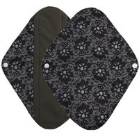 DEESEE(TM) Reusable Bamboo Cloth Washable Menstrual Pad Mama Sanitary Towel Pad Overnight Flow Pads (M(25×7cm), Black 2)