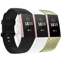 adepoy Compatible with Fitbit Charge 3 Bands for Women Men Large Small, Adjustable Replacement Wristbands for Fitbit Charge 3 and Fitbit Charge 3 SE, 3 Pack, Black, White, Gold, Large