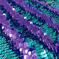 ShiDianYi Mermaid Sequin Photography Backdrop 4FTx6FT Reversable Aqua&Purple Sequins Curtain Flip Up Fabric -1222