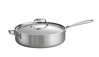Tramontina 80116/073DS Gourmet Stainless Steel Induction-Ready Tri-Ply Clad Covered Deep Saute Pan, 6-Quart, NSF-Certified, Made in Brazil