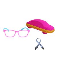 Blue Light Blocking Glasses for Kids Boys Girls with Adjustable Strap + Case + Cleaning Cloth