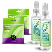 Calyptus Screen Cleaner Kit | Safe for Cleaning Digital Screen, Smart Phone, Tablet, iPad | Alcohol, Ammonia, VOC Free | 100% Natural, Plant Based, Non-Toxic | 8 Oz + 2X Calyptus E-Wipes