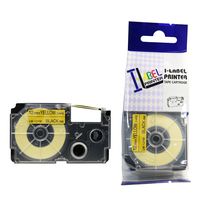 LM Tapes - Casio KL-100 18mm Black on Yellow Compatible Label Tape for Casio KL100 EZ Label Printer
