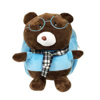 Wrapables Plush Friendly Animals Backpack for Toddlers, Blue Bear