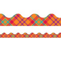 Eureka Multicolor Plaid Bulletin Board Trim and Classroom Decoration Strips, 12pcs, 2.25'' x 37''