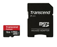 Transcend 16GB MicroSDHC Class10 UHS-1 Memory Card with Adapter 60 MB/s (TS16GUSDU1)