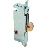 Prime-Line E 2014 Mortise Lock - Adjustable, Spring-Loaded Hook Latch Projection for Sliding Patio Doors Constructed of Wood, Aluminum and Vinyl, 3-11/16", 45 Degree Keyway, Round Face