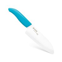 Kyocera Advanced Ceramic Revolution Series 5-1/2-inch Santoku Knife, Blue Handle, White Blade
